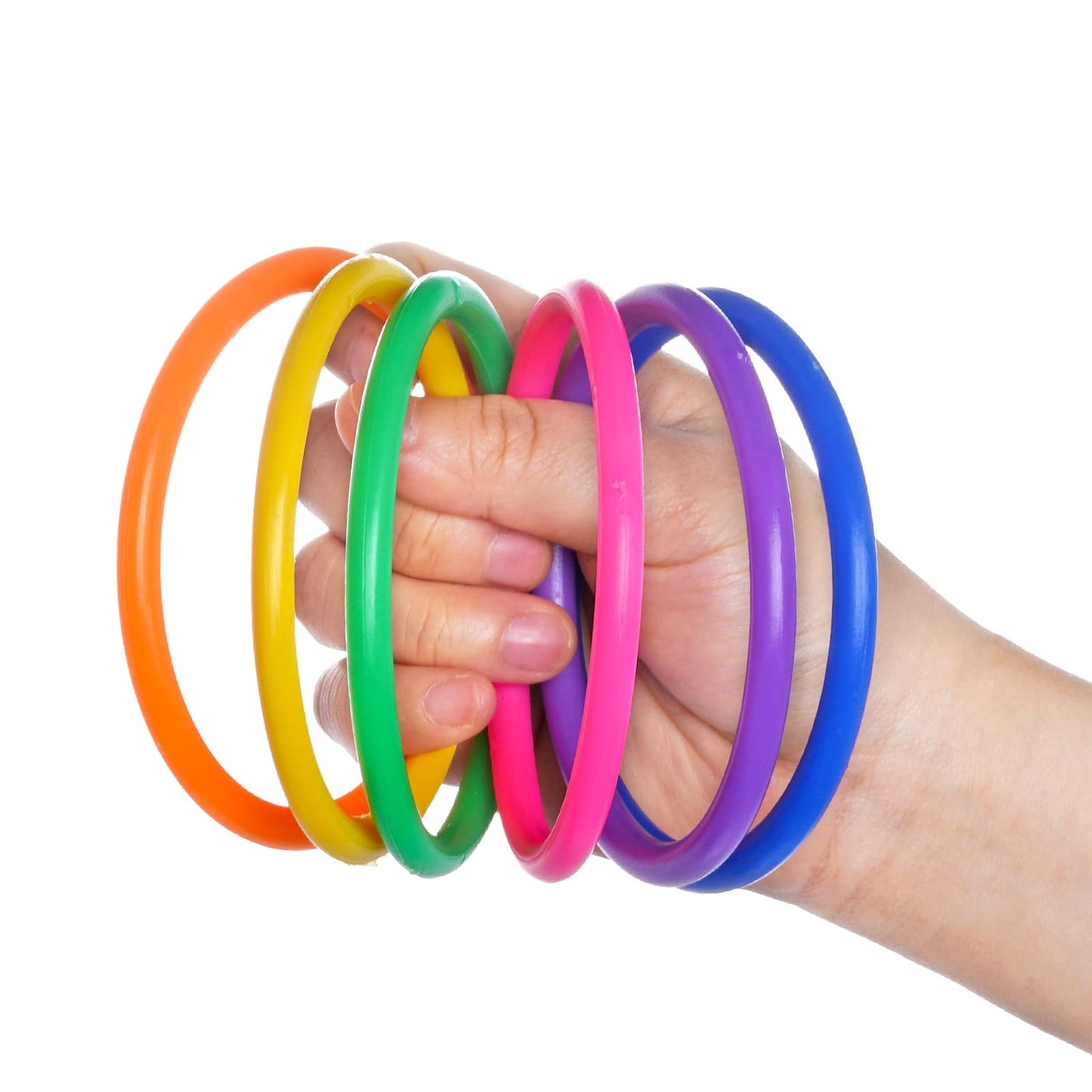 Topbuti 24 Pcs Multicolor Plastic Toss Rings Ring Toss Game Carnival Rings for Speed and Agility Practice Games, Garden Backyard Outdoor Games, Bridal Shower Game, Game Booth （3.1 Inch）