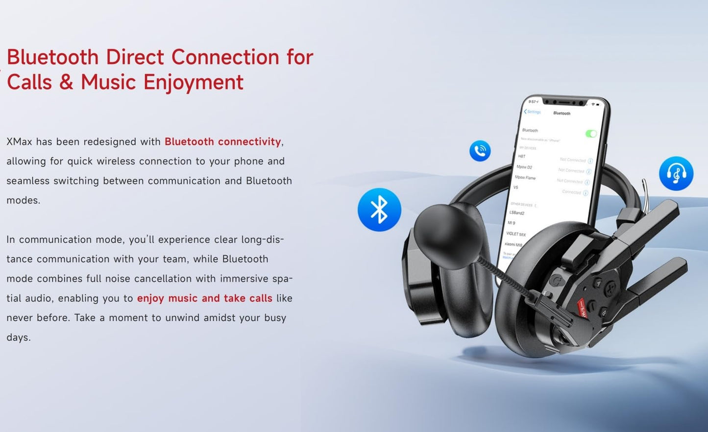 SYNCO XTALK XMax5 Wireless Intercom Headset System 2.4GHz 1640 feet 500 Meters Dual-Ear Team Communication Headset for Live Show Stage Performance Movie Shoot
