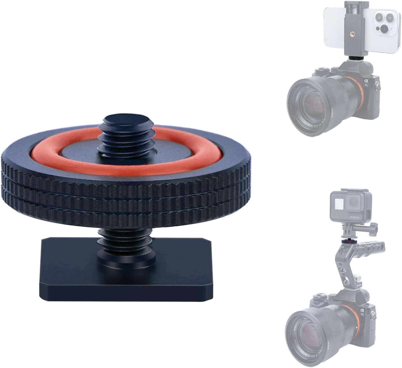 1/4 (62043) Hot Shoe Adapter for DSLR Cameras Universal Screw Mount for Microphone, LED Light, Tripod Aluminum Alloy