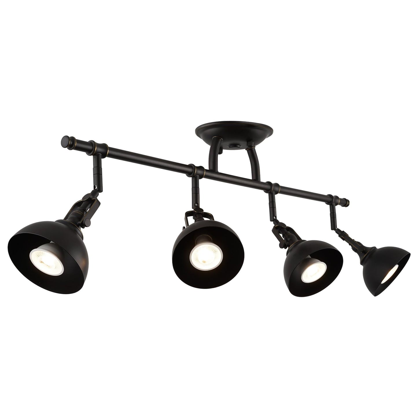 Kira Home Broadway 30" Modern Industrial 4-Light Fixed Track Lighting Kit, Directional Ceiling Light with Adjustable Spotlight Heads, Oil Rubbed Bronze Finish