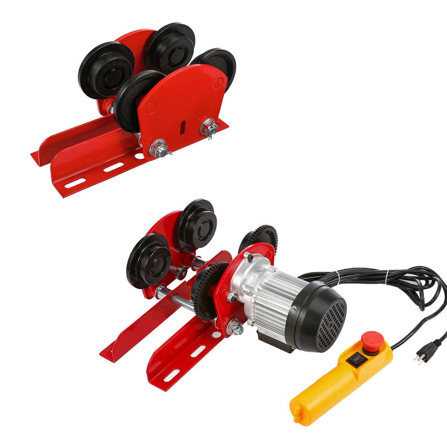 BEAMNOVA 1 Ton Electric I Beam Trollley for Hoist + Manual 4-Wheel I Beam Trolley for Hoist