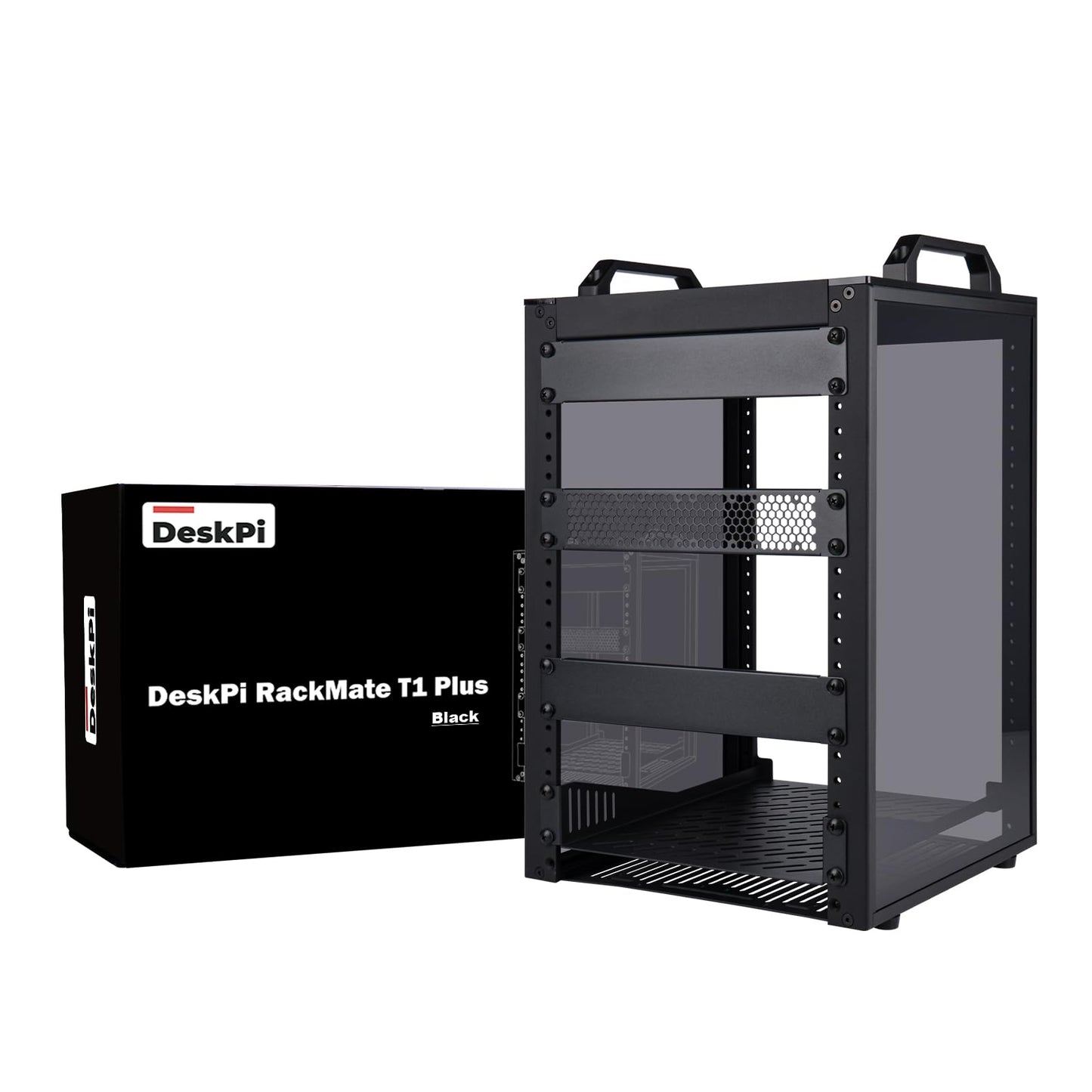 GeeekPi 8U Server Rack Cabinet, DeskPi RackMate T1 Plus,10 inch Network Rack for Servers, Network, A/V Equipment, 10.23inch/260mm Depth (Black)
