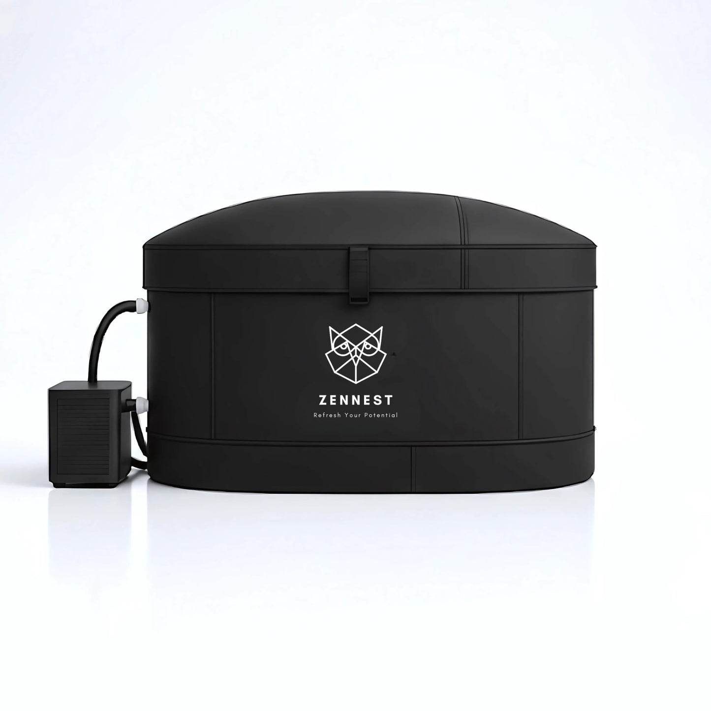 Zennest Patented XL Inflatable Oval Ice Bath Tub for Athletes – 140 Gal Insulated Cold Plunge Tub, Chiller Compatible, Dual-tub Air-Cavity Max Insulation & Ultra-Firm 8-Stand Frame - Cold Plunge Pool