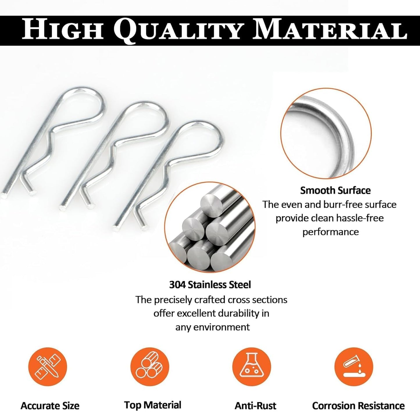 38pcs Cotter Pin Assortment Kit, Hitch Pin Clip R Clips Retaining Pins Tractor Cotter Pin Hair Pin Assortment Spring Clip Retainer Pins for Hitch Pin Lock System, Cotter Pins