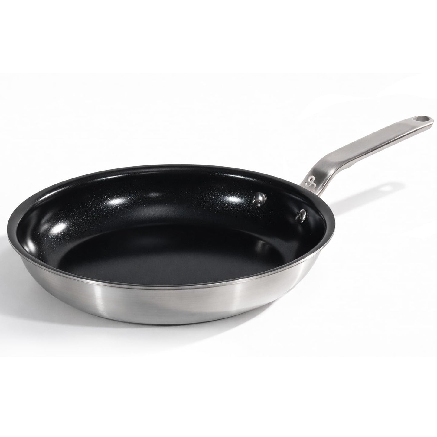 GLOBEHOME 5 Ply Ceramic Non Stick Frying Pans - 12 Inch Stainless Clad Nonstick Skillet, Non-Toxic PTFE PFOA & PFAS Free, Induction Ready Oven Safe up to 650°F, Professional Even Heating Cookware