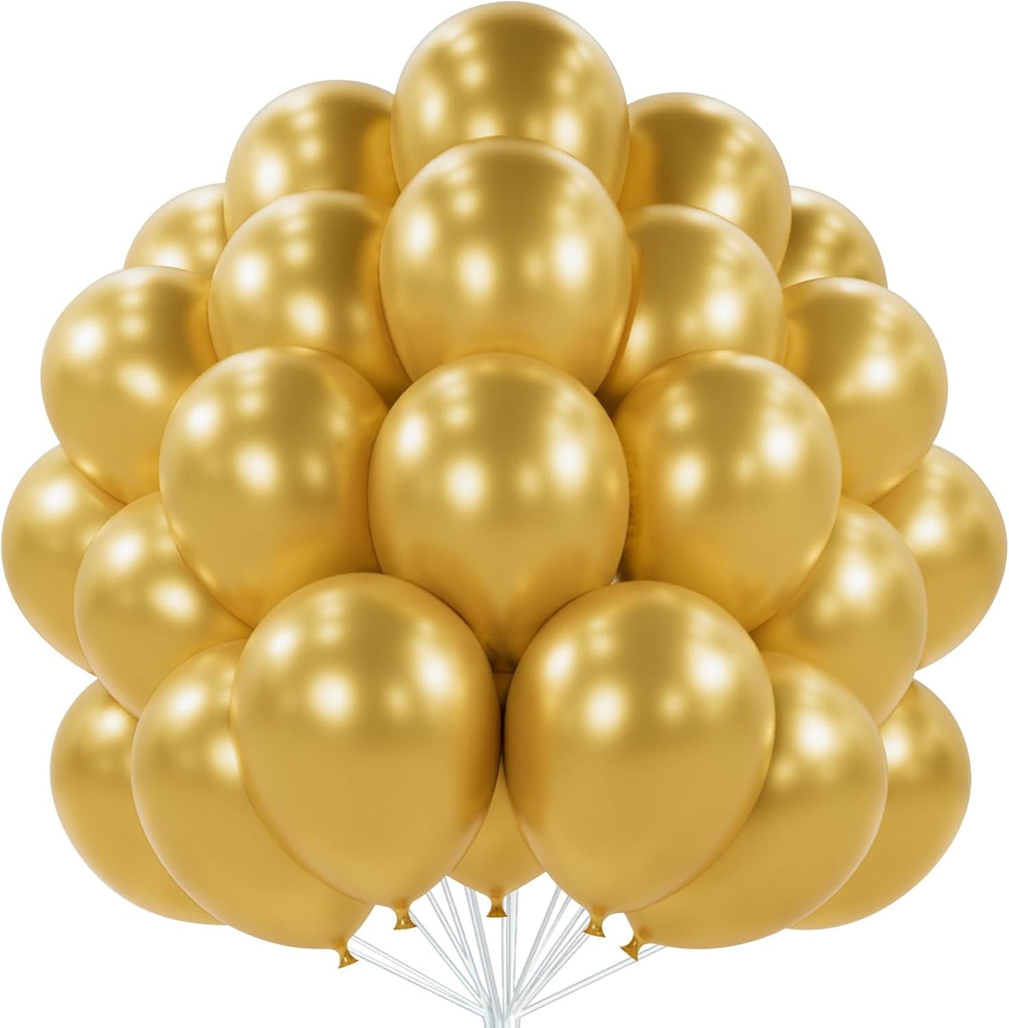 PartyWoo Gold Balloons - 101pcs 12-Inch Gold Latex Helium Balloons for Celebrations & Events