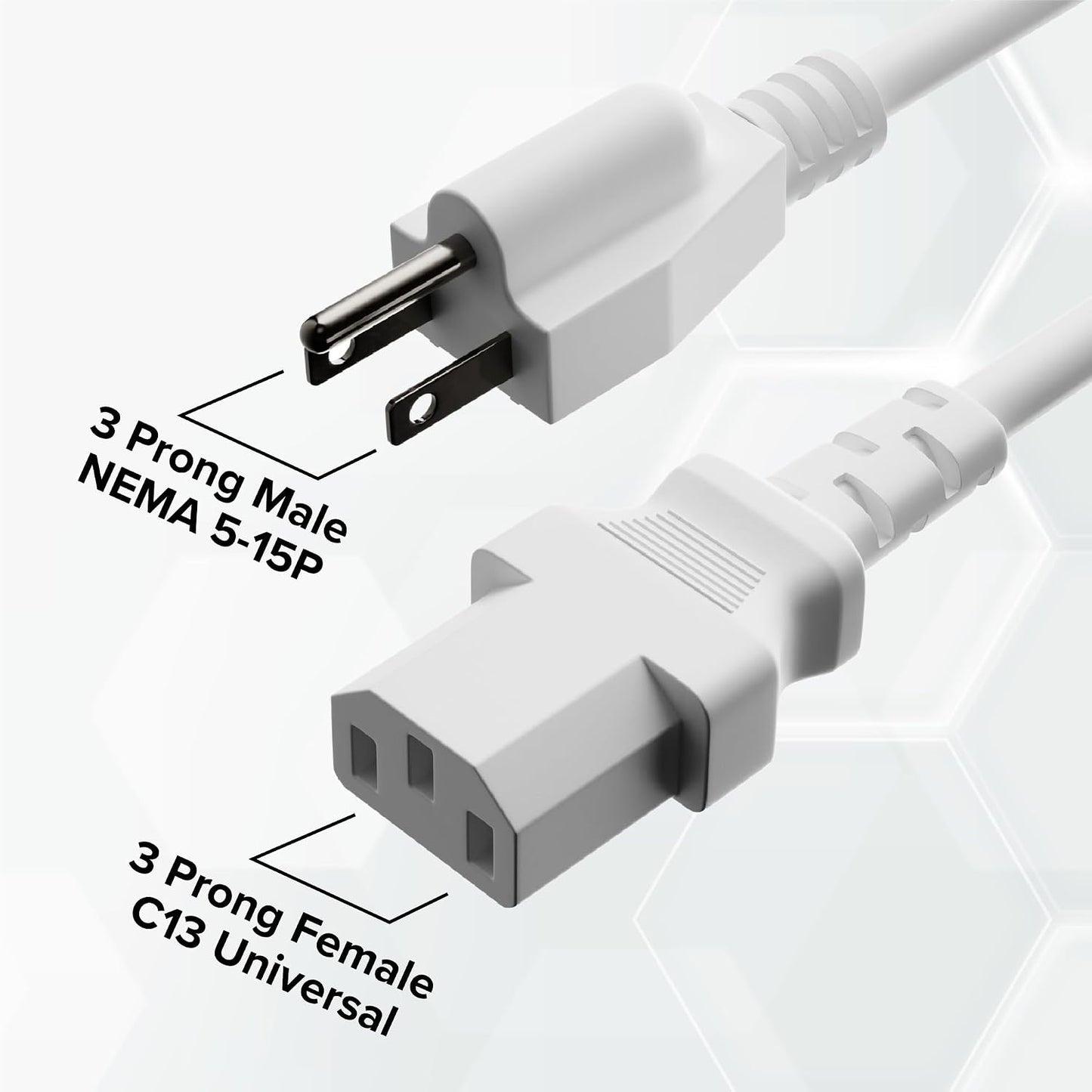 THE CIMPLE CO 15 3 C13 5-15P C13 320-15 (4 FT - Prong AC Power Cable for Computer, Medical, Server, & Desktop - Power