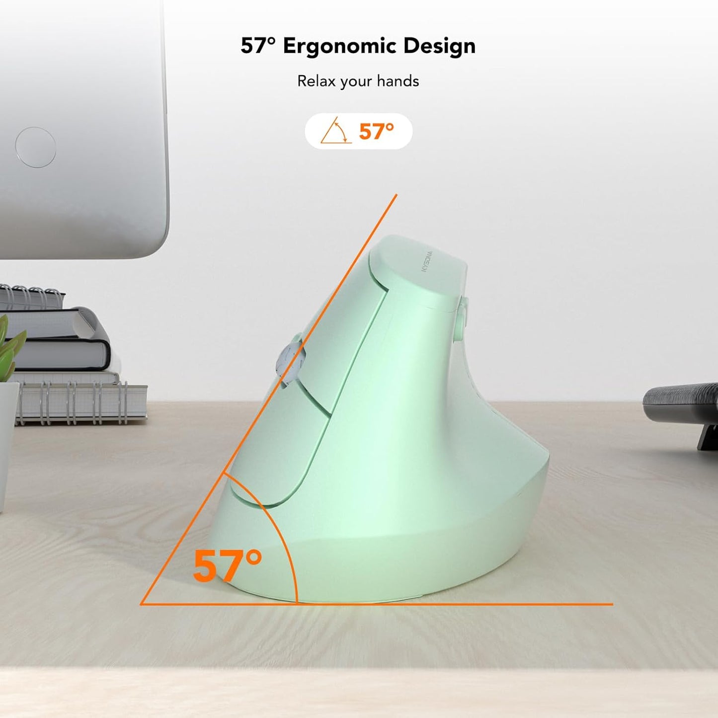 KYSONA EM18 5-Level Wireless Ergonomic Vertical Mouse, Ergo Design, Bluetooth Cordless Mouse for Medium/Large Hands