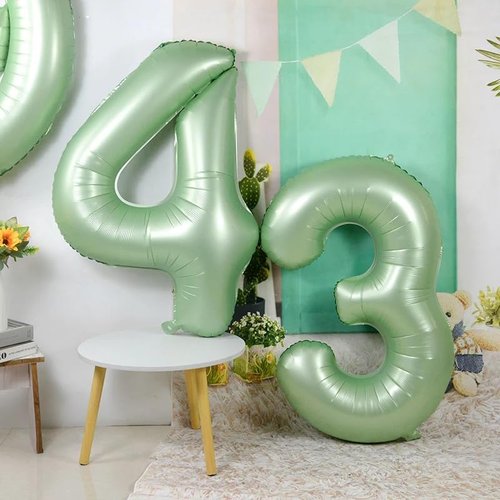 40 Inch Olive Green Number Balloon - Large 4 for Birthday Parties & Graduations