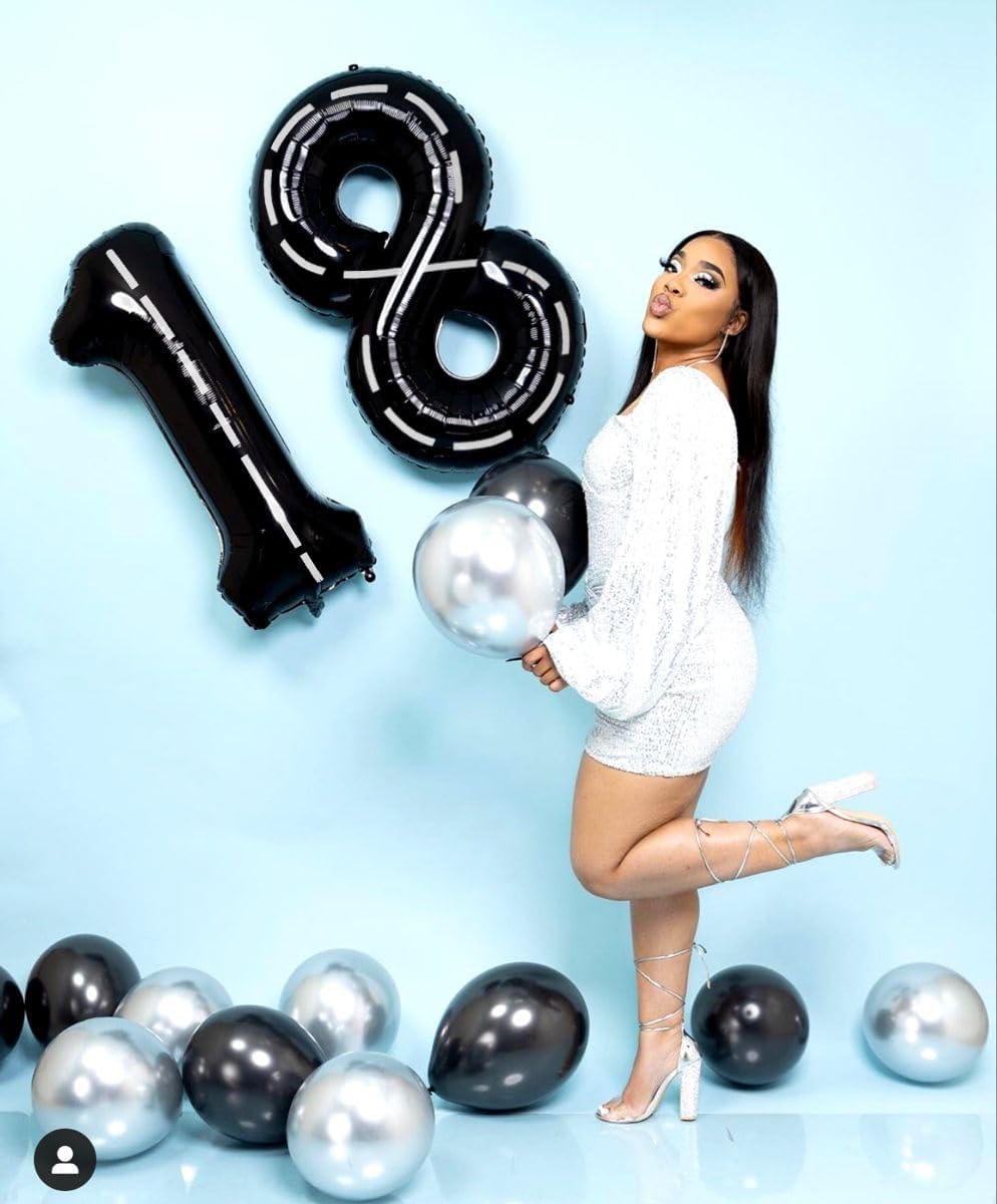 40 Inch Number 8 Balloon - Black 8th Birthday Decorations | Perfect for Men, Boys, Weddings & Graduations
