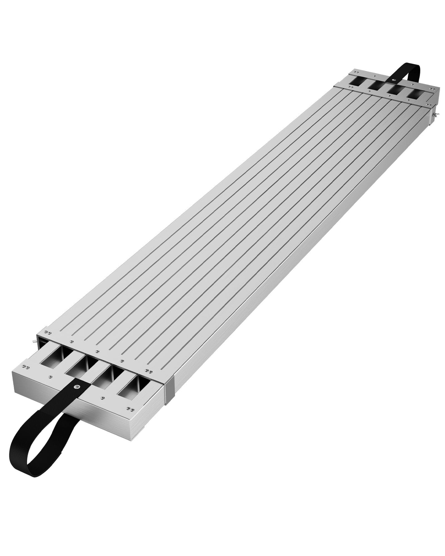 9-15ft Telescoping Aluminum Extension Plank, Adjustable Anti-Slip Work Platform, 440lbs Capacity, Scaffold Ladder Board for Construction and Maintenance