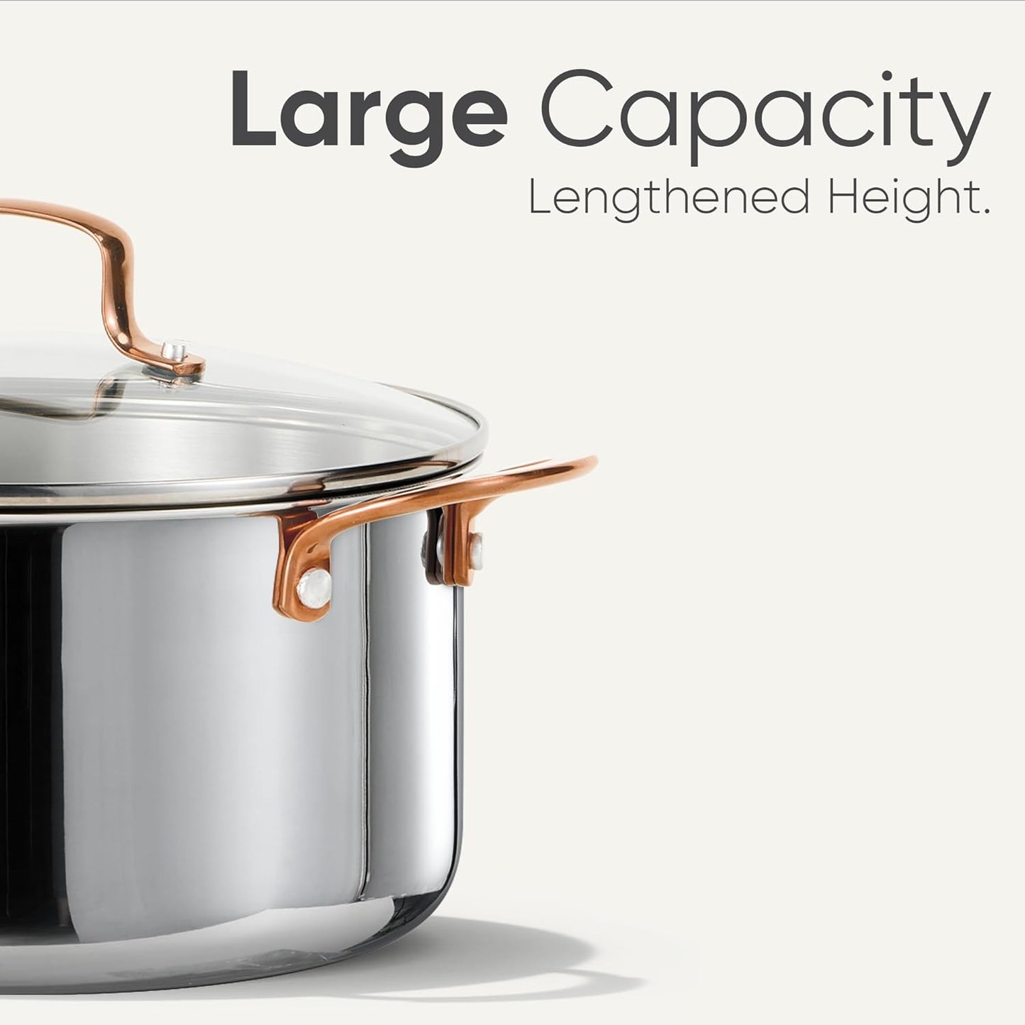 CAROTE 6 Qt Tri-Ply Stainless Steel Stockpot - Non-Toxic Soup Pot with Lid | Even Heating, Oven Safe, Induction Compatible