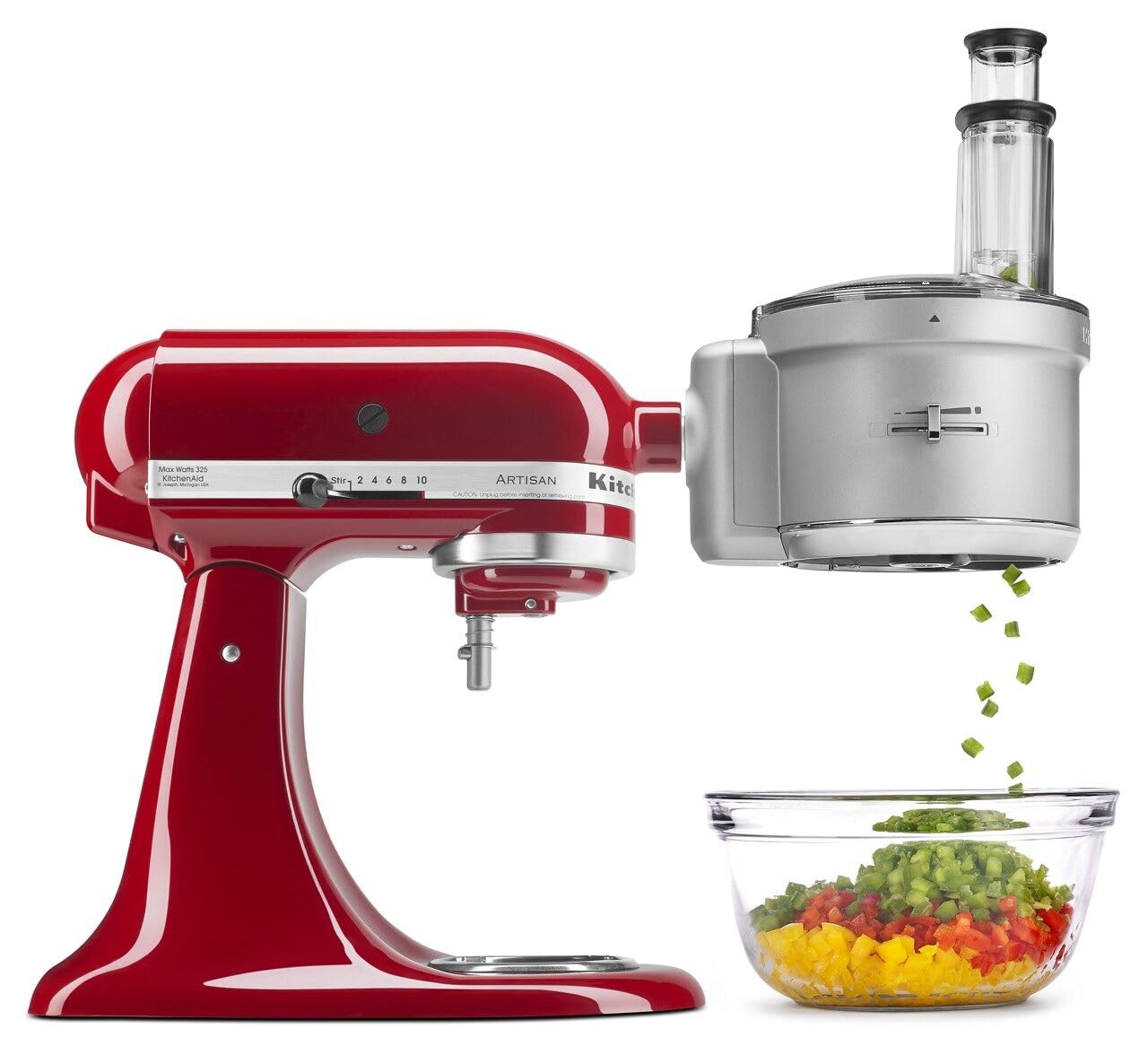 KitchenAid Stand Mixer Attachment, Food Processor with Commercial Food Dicing Disc KSM2FPA