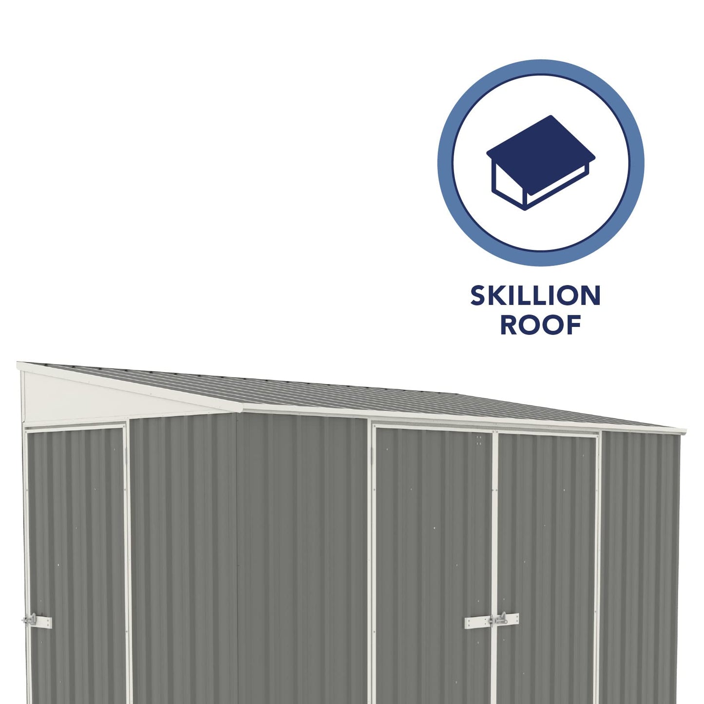 Absco Durango 5 Ft. x 10 Ft. Metal Storage Shed DIY Three Door Woodland Gray Galvanized Steel Bike Shed for Tools, Lawn & Garden Equipment, Outdoor Patio Furniture, Garden Lean to Shed Kit