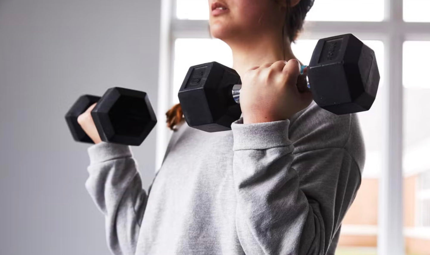 OLIXIS Hex Dumbbells Rubber Coated Hand Weight Set, 60LBS Sets