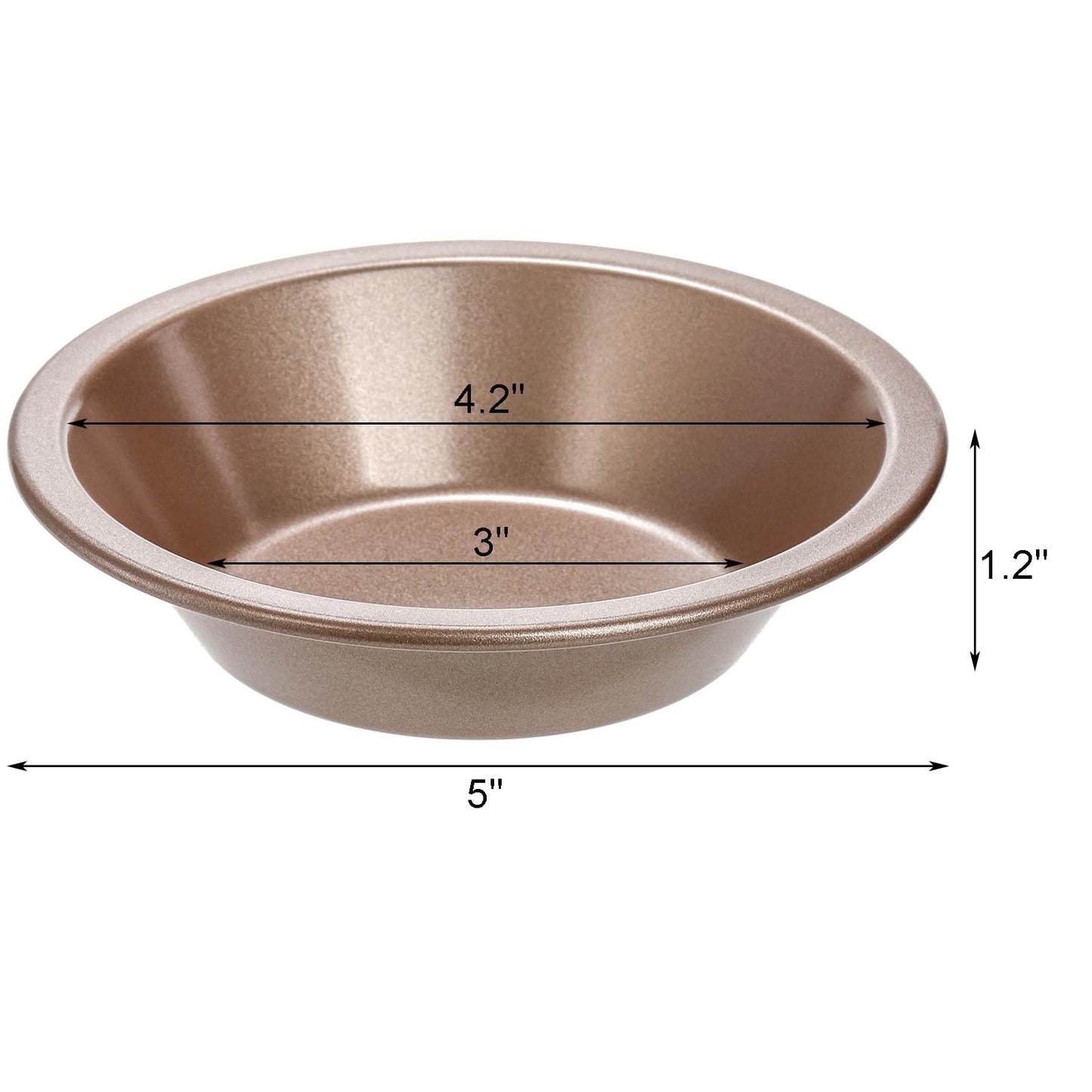 Suwimut 8 Pack Mini Pie Pan Set, 5 Inch Reusable Nonstick Individual Dish Pies Plate Carbon Steel Pie Tins Small Round Metal Bakeware for Baking Pot Pies, Cakes, Quiches, Tarts, Desserts, Christmas