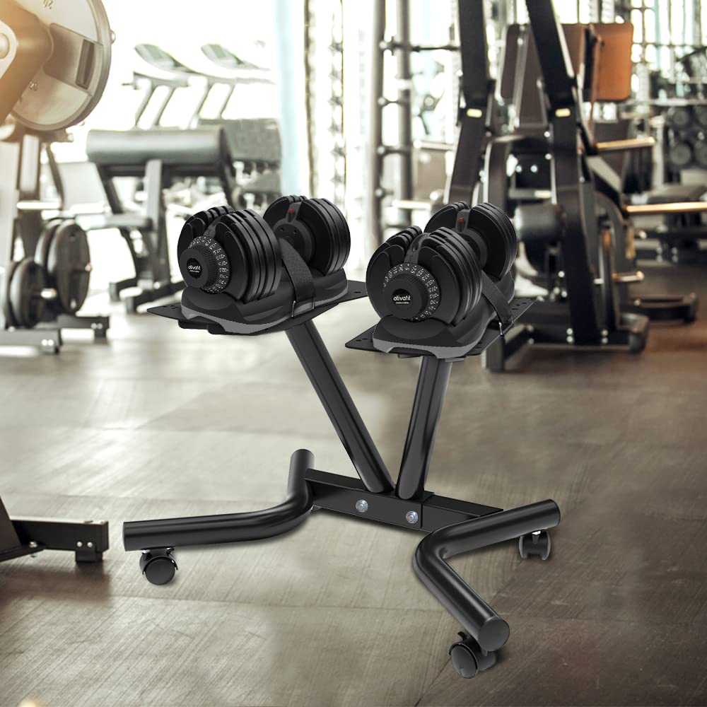 ATIVAFIT Adjustable Dumbbell Rack for Home Gym, Space‑Saving Dumbbell Storage & Organization, Compatible with Adjustable Dumbbells, Heavy Duty Weight Stand