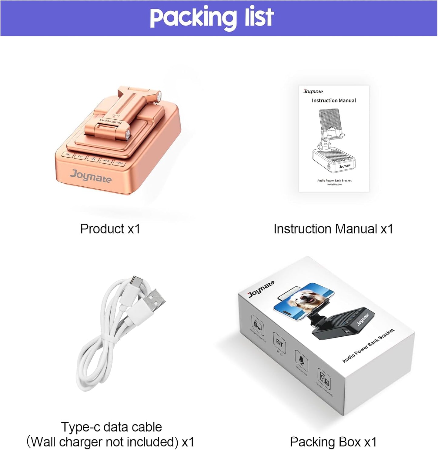 Joymate 360 Gifts for Women Girls, Bluetooth Speaker Phone Stand with Charging Function Rotable Adjustable Cell Phone