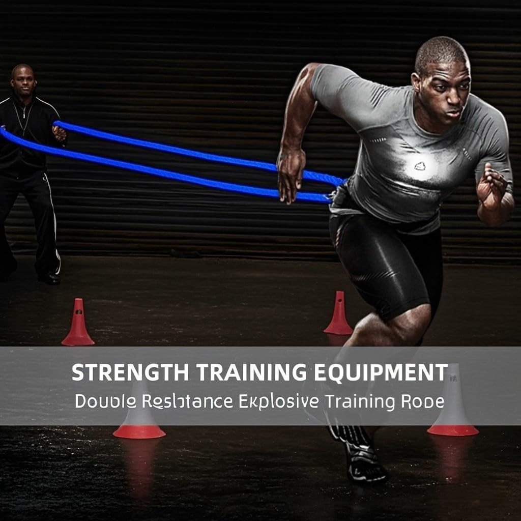 OYINDIZ Resistance Speed Training Set, 8pcs Exercise Explosive Force Bounce Physical Equipment Double Rope Improve Agility Power Strength for Jumping Basketball Tennis Football Volleyball