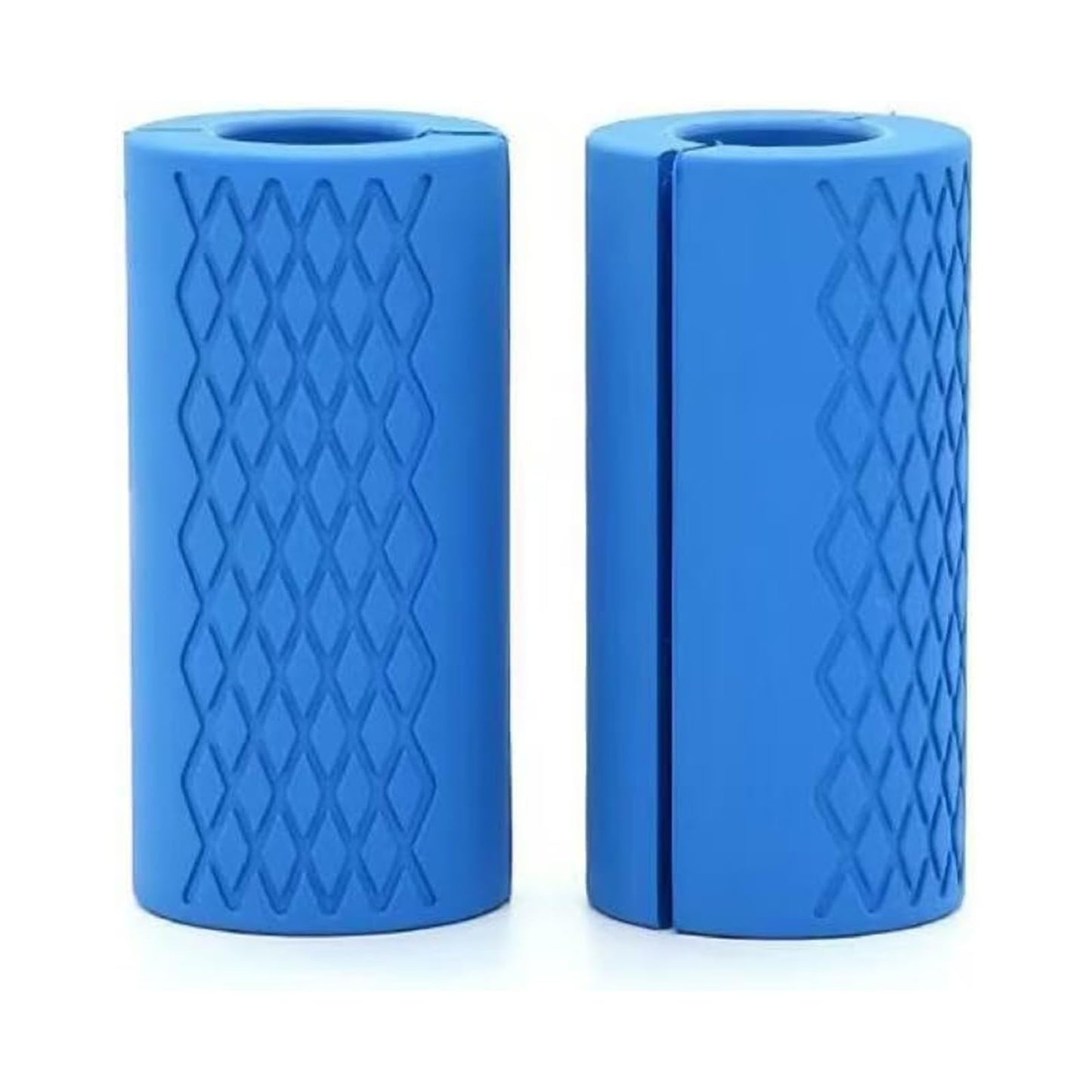 Rubber Barbell Grip, Non-Slip Thick Dumbbell Grip Arm Blaster Adapter, Barbell Clutch Suitable For Row/Puller/Kettlebell, Gym Biceps Arm Muscle Trainer Hands Stress Relieve Blue (1 Pair)