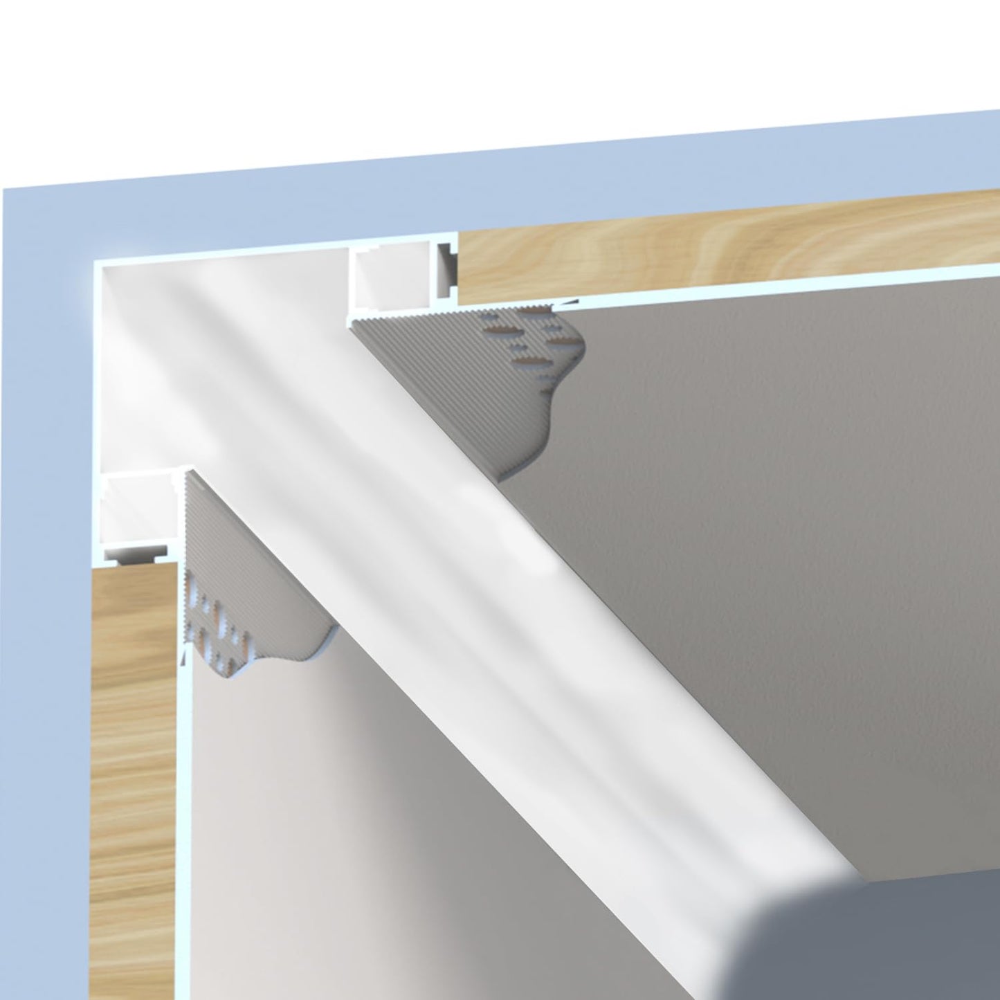 Besseto Plaster in LED Channel,4 x 2m White Drywall LED Strip Light Channel,Trimless Recessed Baseboard LED Aluminum Profile for 1/2 inch Thick Drywall Plaster Gypsum