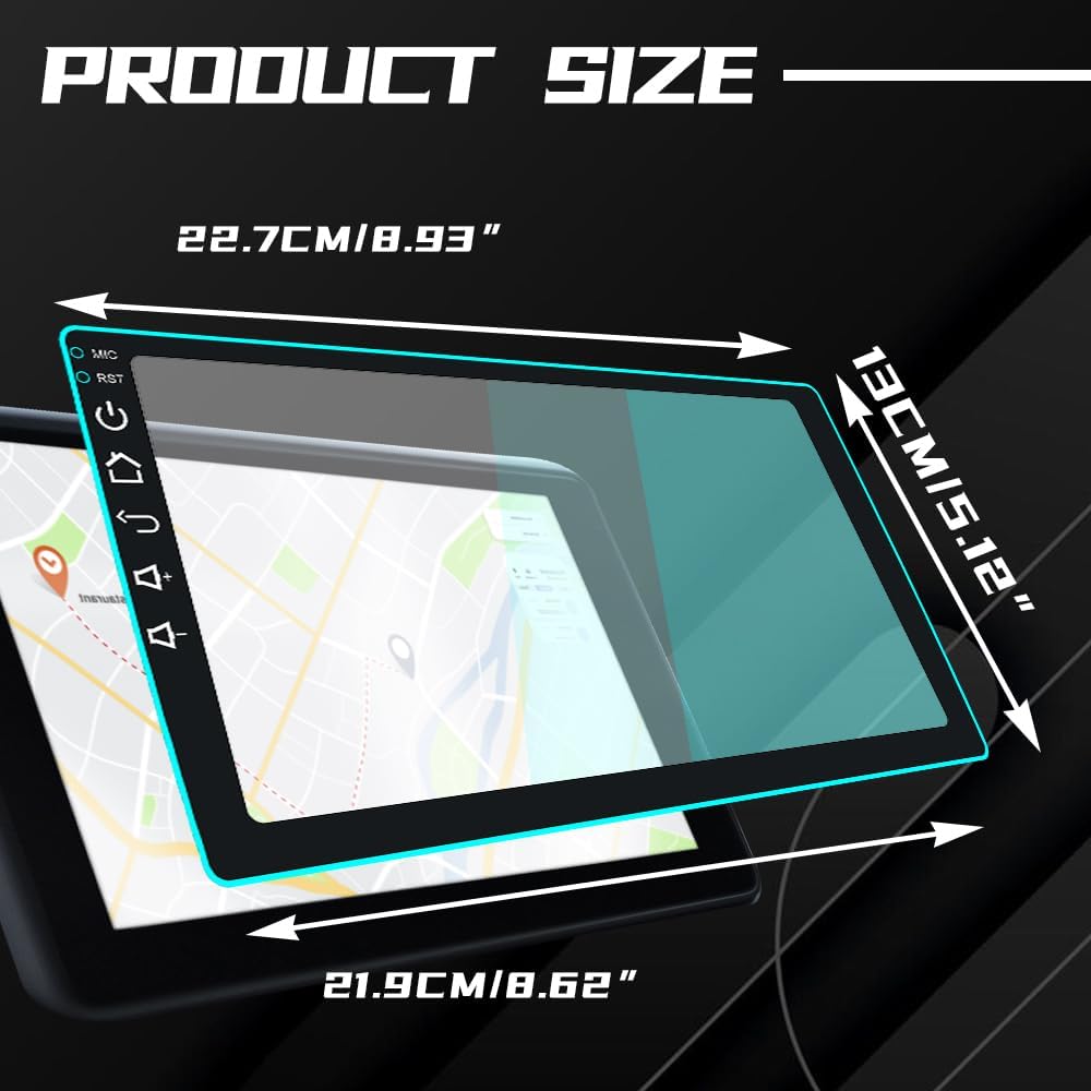 Lecctso 9inches) Car Navigation Screen Protector, Car Screen Tempered Glass Protector, Car Touchscreen Protector, Car