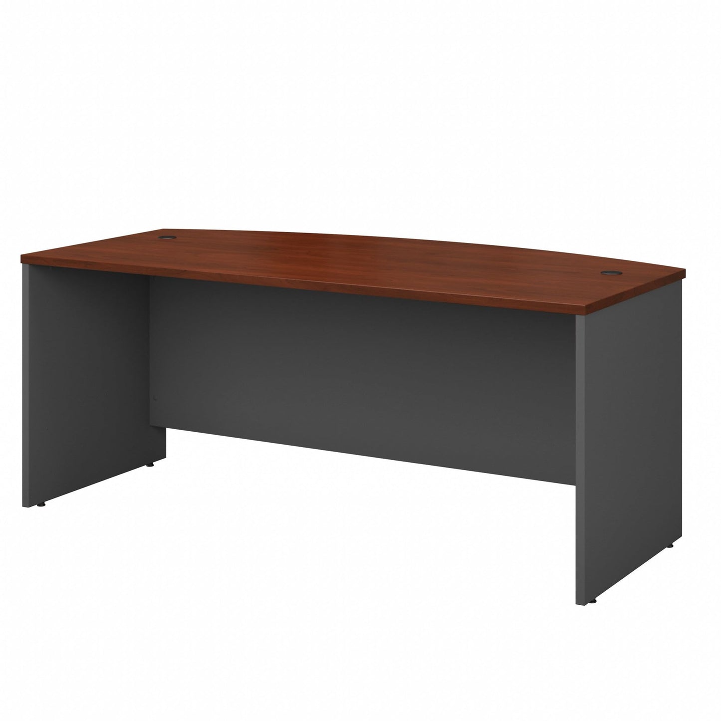 Bush Business Furniture Series C 72W Bow Front Office Desk in Hansen Cherry, Large Computer Table for Home and Professional Workplace