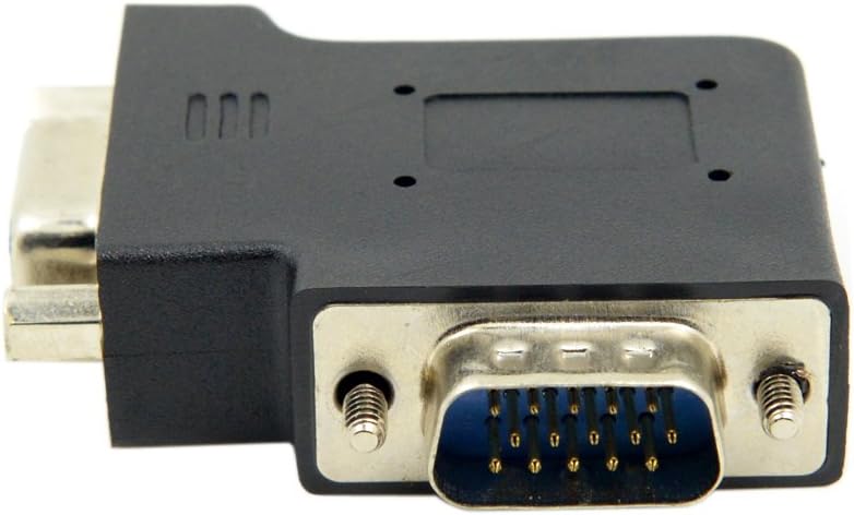 chenyang HDB15Pin 90 VGA Connectors,VGA SVGA D-Sub Male to Female Degree Left Angled Gender Changer Video Graphics