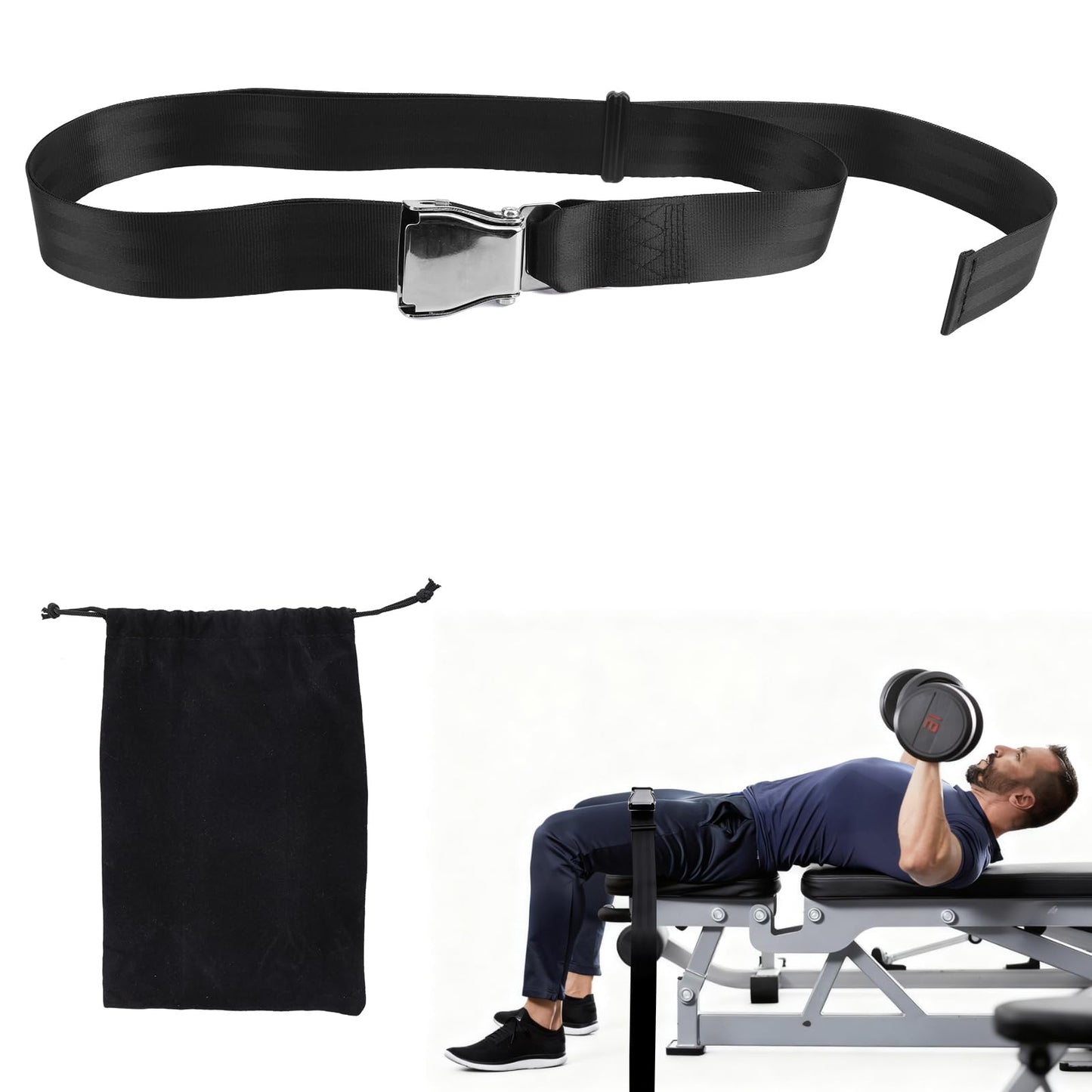 Nordic Hamstring Curl Strap, Polyester Premium Durable Nordic Curl Bench Belt Practical Home Gym Workout Accessories Suitable for Women Men (Black)