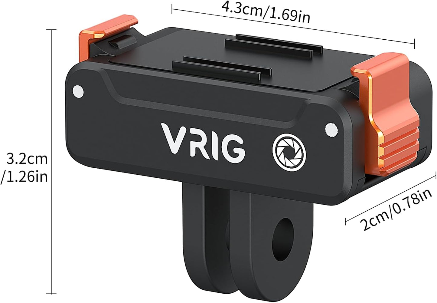 VRIG 2PCS 6 2-Prong Magnetic Quick-Release Adapter Mount for DJI Osmo Action / Osmo Nano, Dual-Direction Magnetic Base