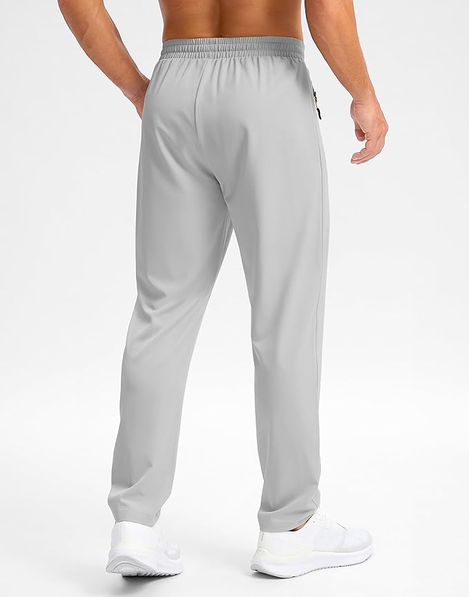 Pudolla Men's Lightweight Hiking Pants Quick-Dry Outdoor Sweatpants with Zipper Pockets for Casual Travel Athletic Workout