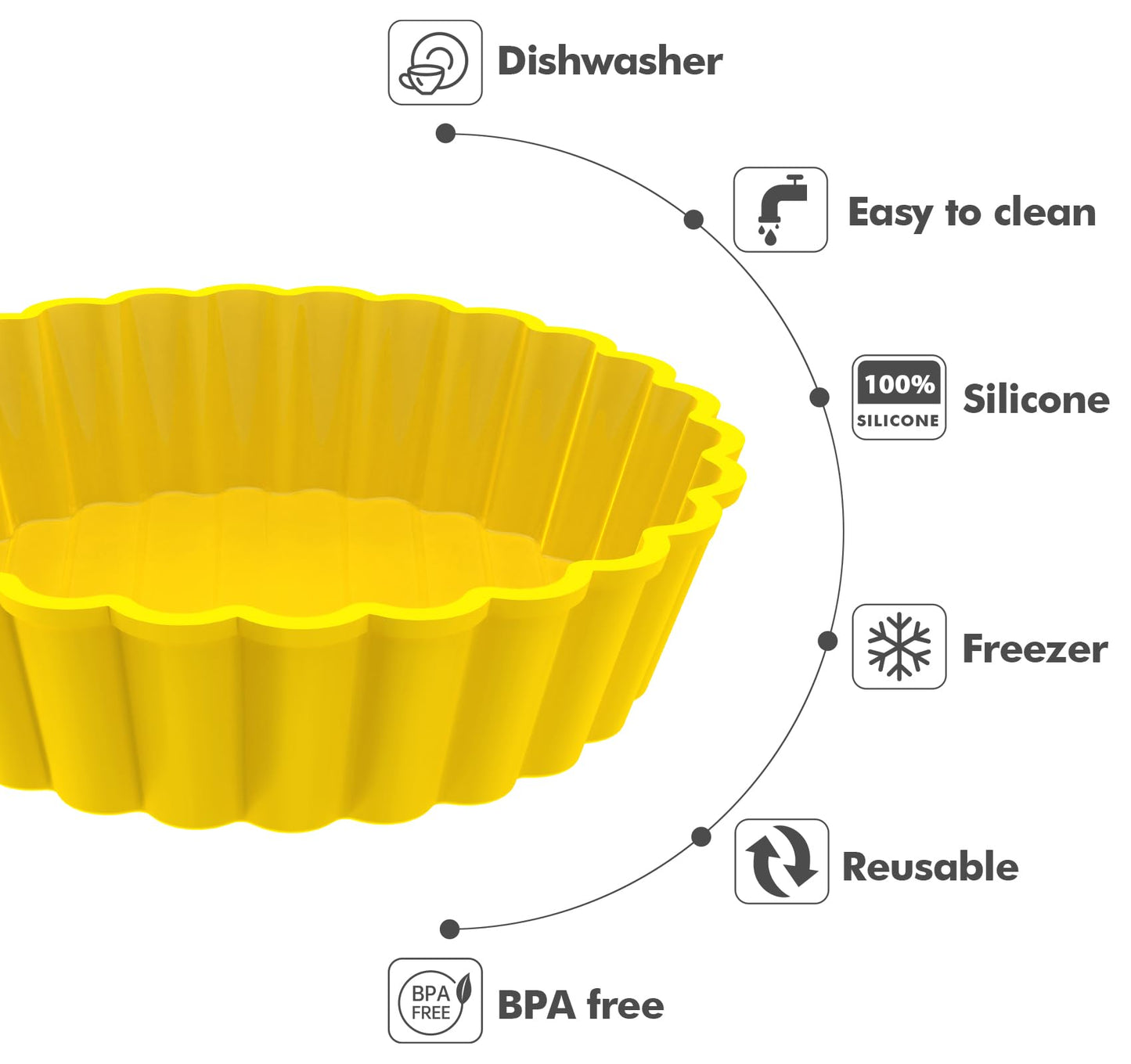 Webake Silicone Mini Tart Pan 4 Inch Non-stick Mini Quiche Molds Small Pie Baking Pan Tart Molds for Baking, Pack of 8