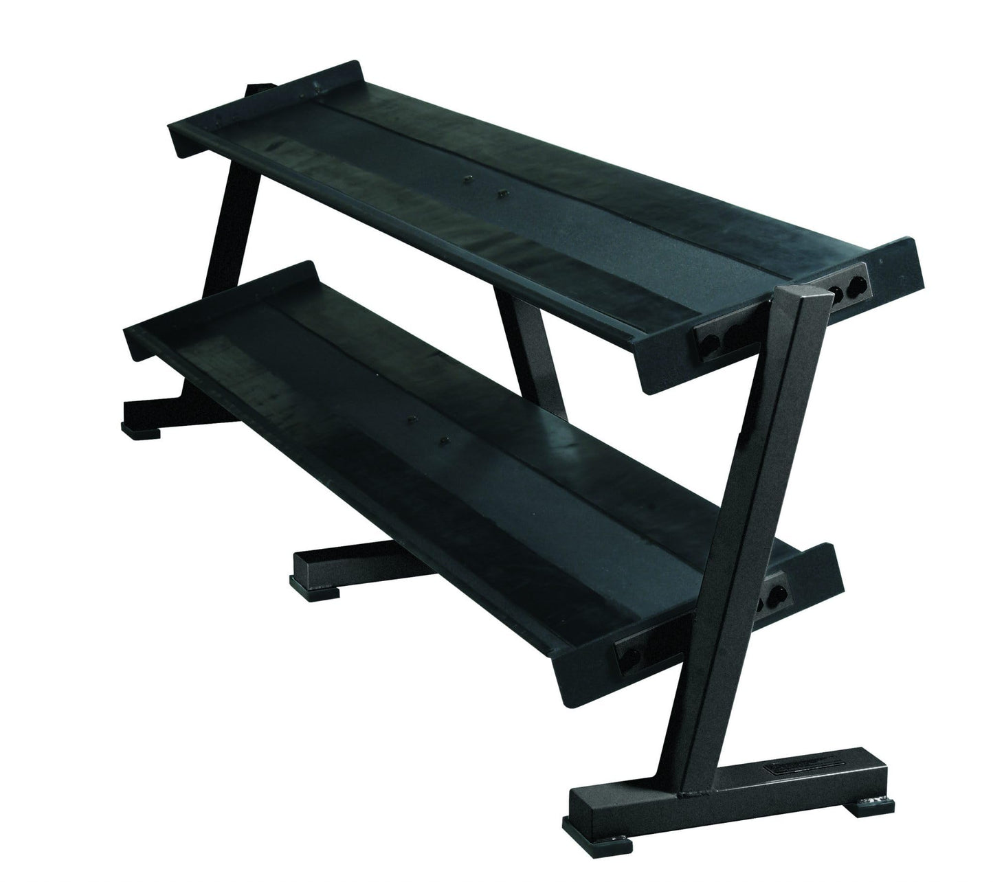 Hydra Fitness Exchange 2-Tier Dumbbell Rack – Hex Professional Dumbbell Tray Rack Heavy Duty Steel Weight Storage Stand for Gym – Rubber Lined Ergonomic Angled Trays – Holds All Dumbbells