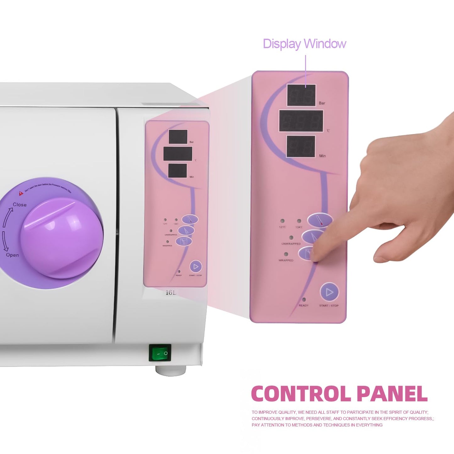 16L/18L/23L Benchtop Type Autoclave Class N Series Portable Lab Autoclave Steam Sterilizer (16L)