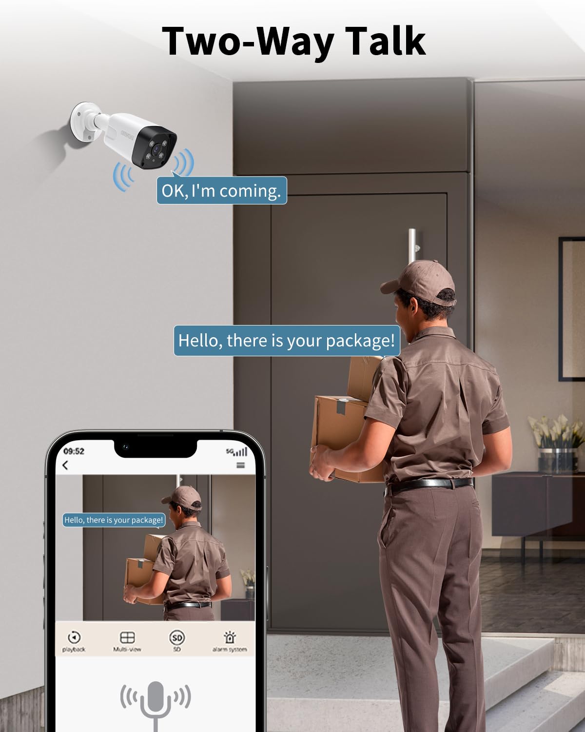 《4K Ultra HD & All-in-One Monitor》Wired Outdoor Security Camera System, POE Cameras for Home Security, NVR Video Surveillance Systems with Motion Detection