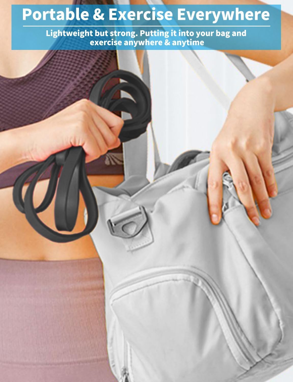 TRENDORA Premium Resistance Bands Set of 5, Exercise Bands, Workout Bands Set for Working Out with Handles for Men Women- Includes 2 Handles,2 Hooks,Storage Bags