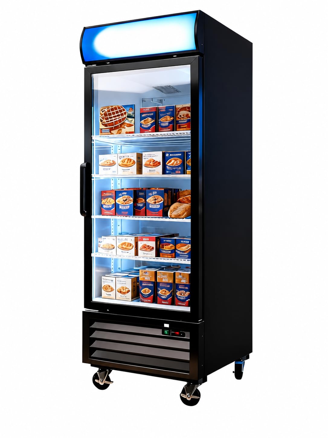 81" Commercial Upright Freezer with 3 Glass Door, 70 Cu.Ft Display Freezer Upright, -8~-1℉, Reach-in Fan Cooling Freezer with 12 Shelves & LED Top Panel for Restaurant Diner Bar, ETL Approved