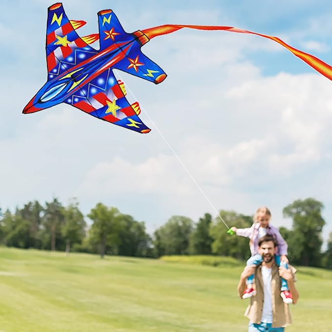 Large Plane Kite for Kids 4-8and Adults Easy to Fly and Assemble for Beginner, Children Kites for Ages 8-12 Professional for Beach and Outdoor Activity