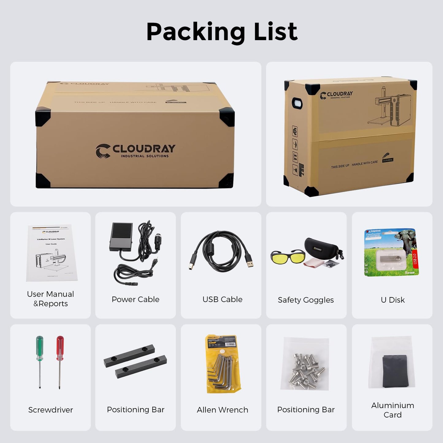 Cloudray 60W JPT MOPA Fiber Laser Engraver, Color Marking, Metal Engraving with 2 F-Theta Lenses, 110x110mm, Laser Engraving Machine, 60,000mW, Class 2, Model CLM60F