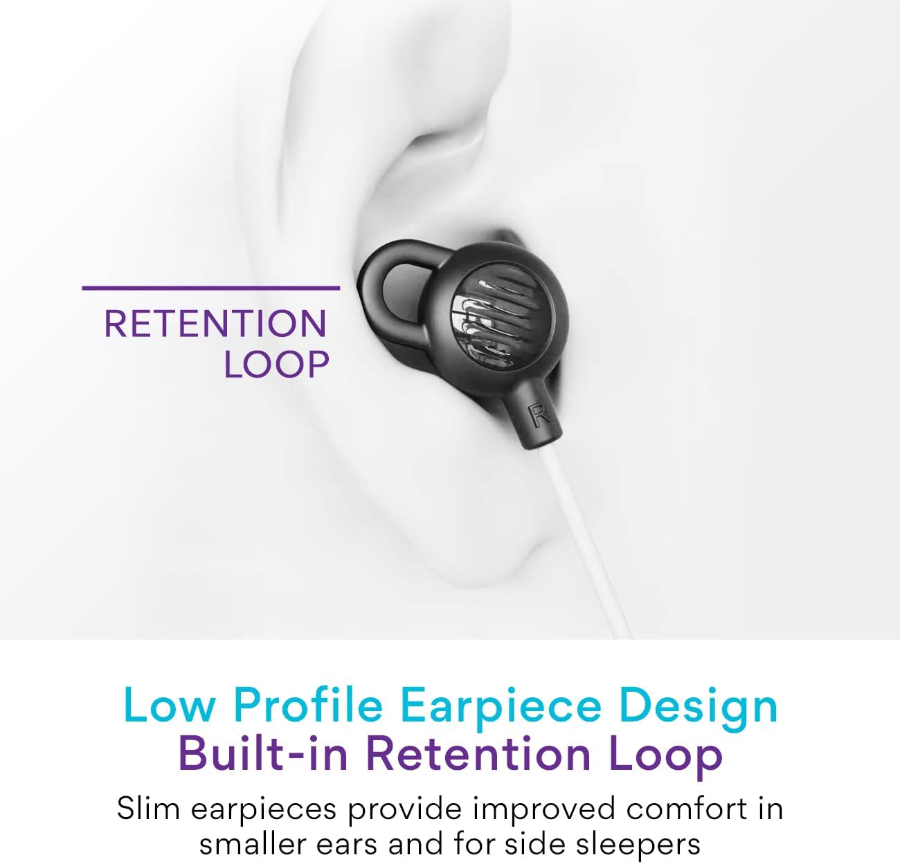 MEE audio SleepTones USB-C Wired Sleep Earbuds for Side Sleepers with Lightweight Low-Profile Silicone Earpieces, Noise