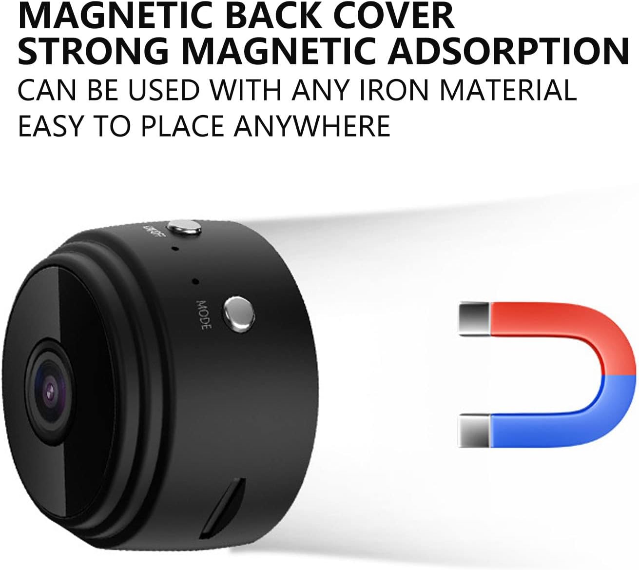 ciciglow A9 1080P Camera Indoor, Magnetic Pet Dog Camera Baby Camera Mini Camera Security Camera (Black)