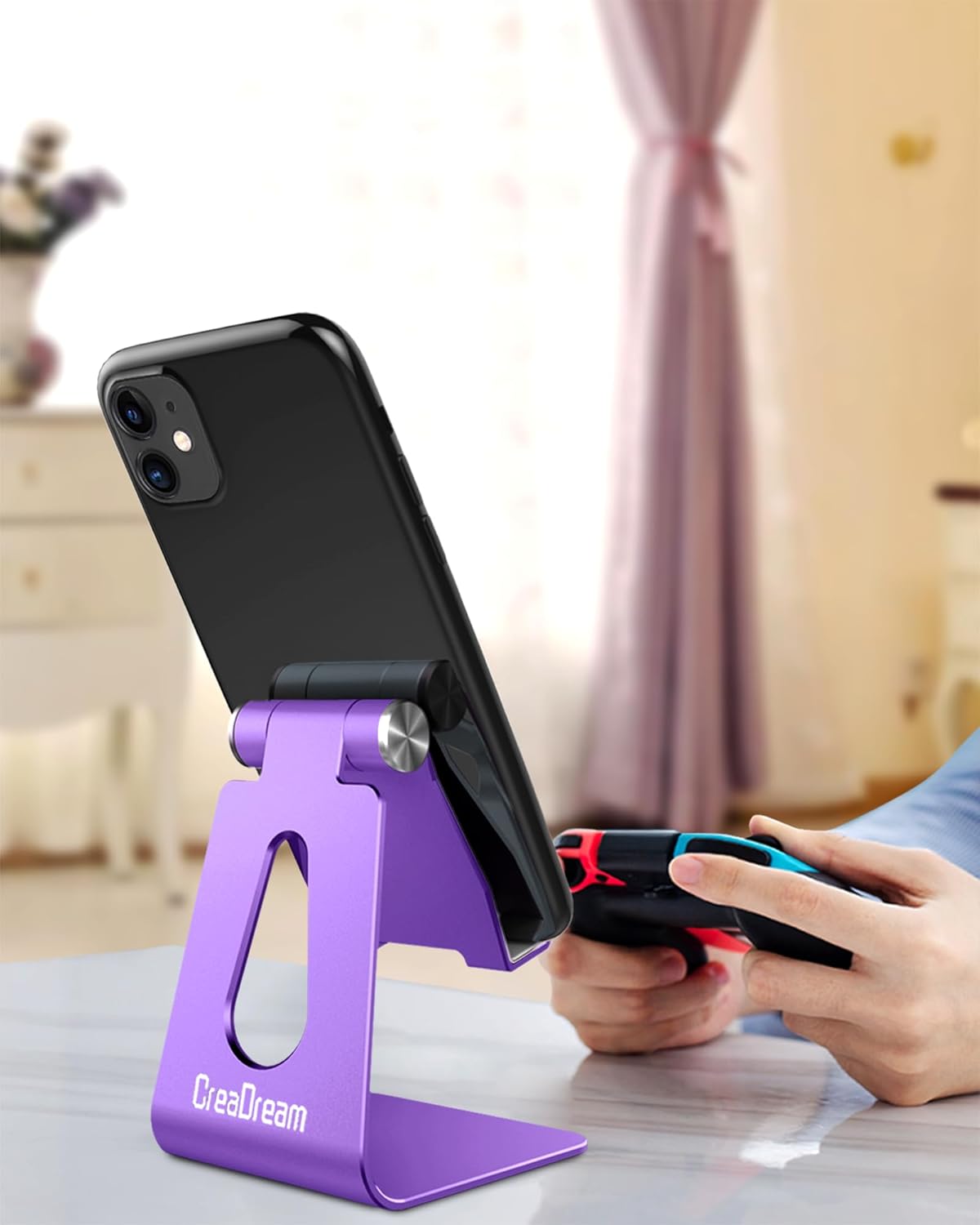 CreaDream 15 14 13 12 11 Adjustable Cell Phone Stand, Phone Stand, Cradle, Dock, Holder, Aluminum Desktop Stand