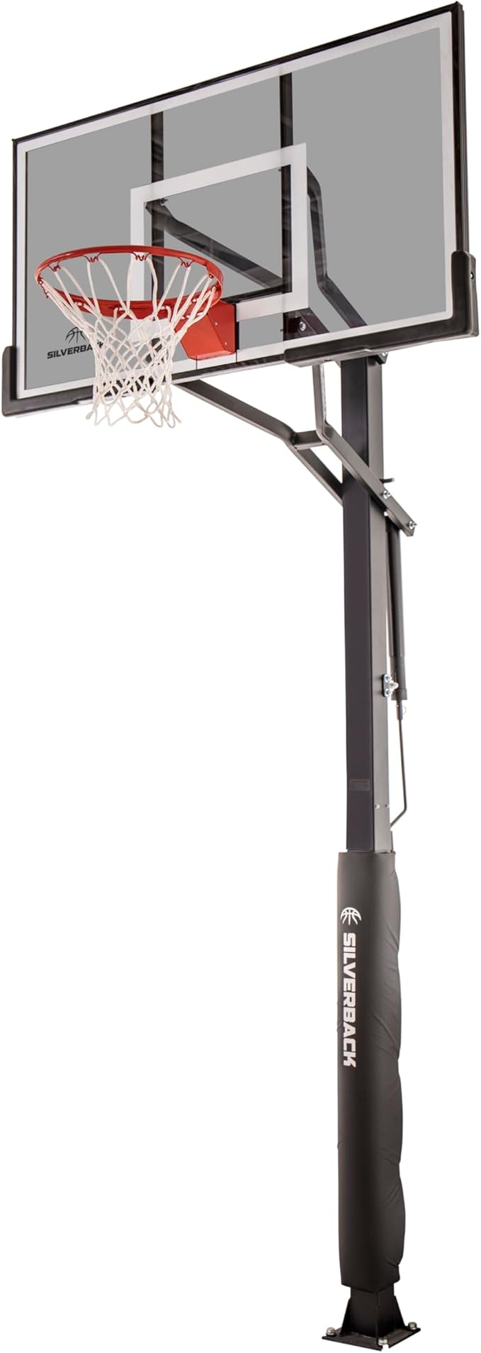 Silverback In-Ground Basketball Hoops, Adjustable Height Tempered Glass Backboard and Pro-Style Flex Rim. - Multiple Styles Available
