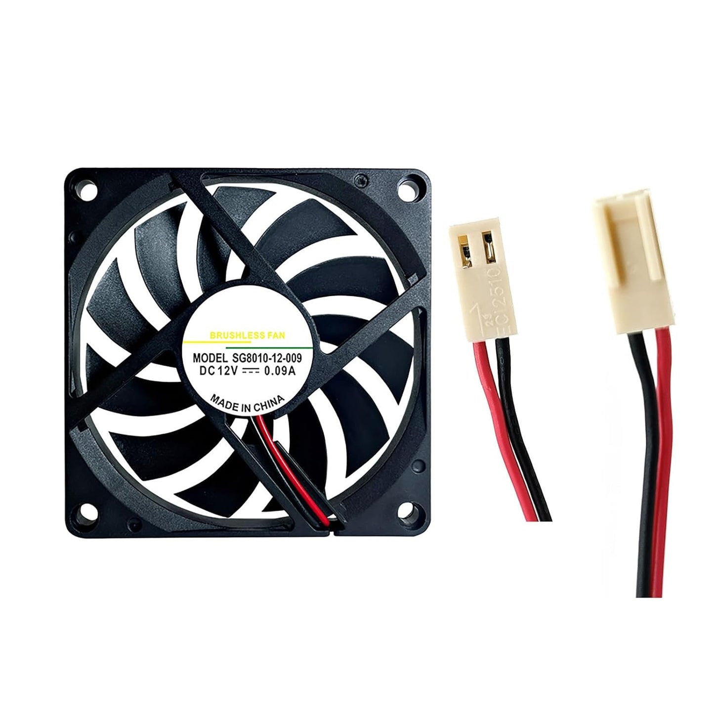 DUJVCZB 8CM 8010 80mm SG8010-12-009 80mm 10mm 12V 0.09A 3D Case Fan Dual Ball Bearings x DC Brushless Cooling Fans
