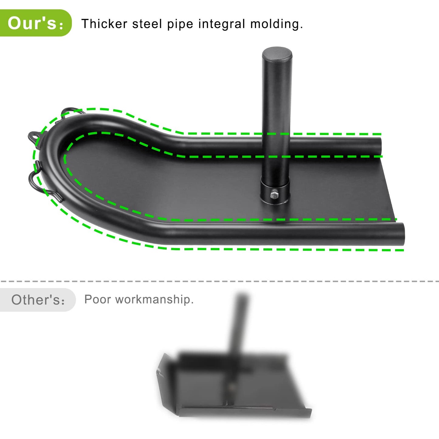 Kipika Weight Sled, Workout Sled, Fitness Strength Training Sled, Speed Training Sled for Athletic Exercise, Speed Improvement, Easily Through Obstacles, Suitable for 1" & 2" Weight Plate (B- Black)