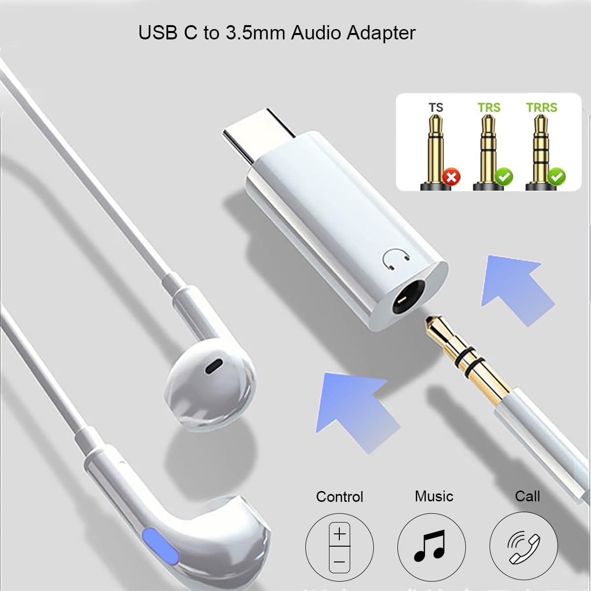 FRIGRAF 3.5mm 16 15 S24 S23 S22, MacBook(1 Pack) USB C to Headphone Jack Adapter, Audio to USB c Adapter,Type C to Aux