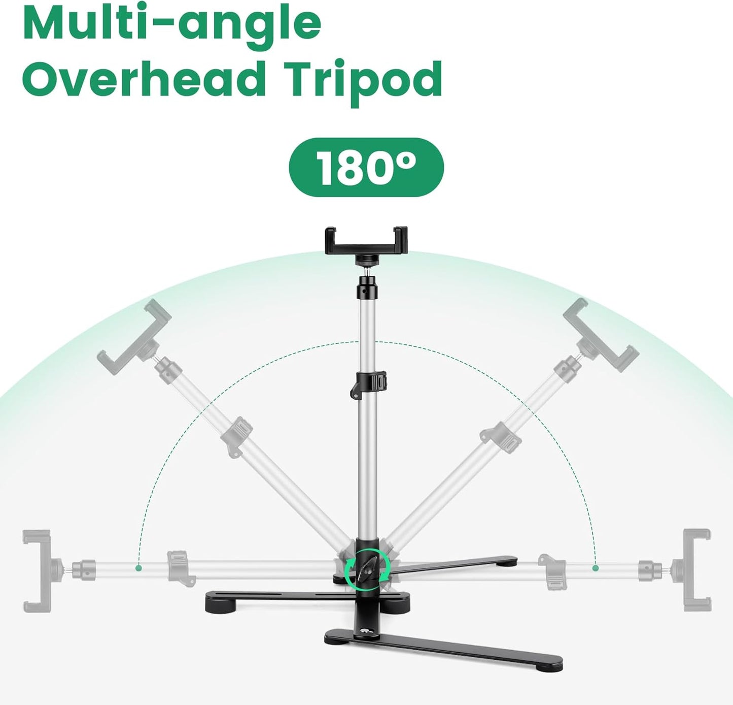 JOILCAN 360 Overhead Tripod for Mini Projector, Adjustable Overhead Phone Mount, Tabletop Tripod for Cookie Decorating