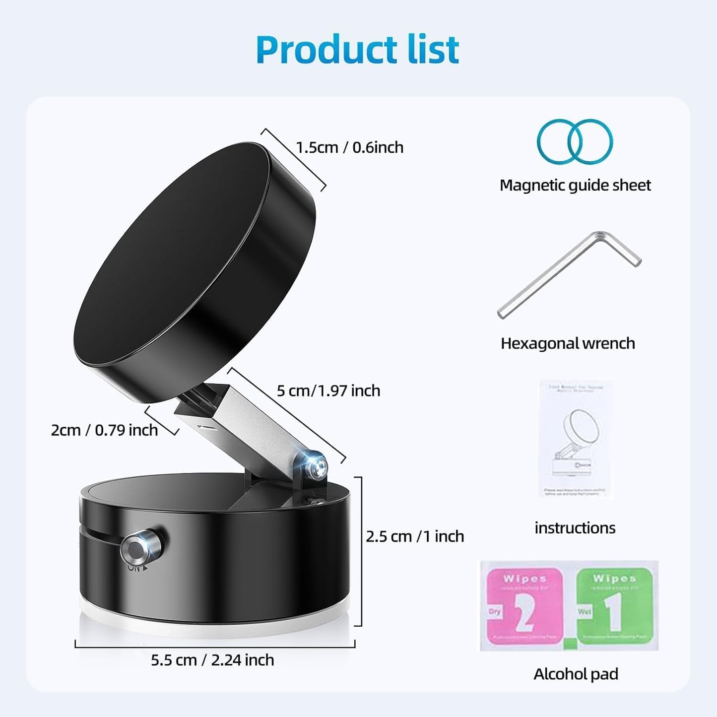 Belcompany Holder,2025 16/15/14/13/12 Vacuum Magnetic Suction Phone Upgraded Adjustable Suction Cup Car Phone