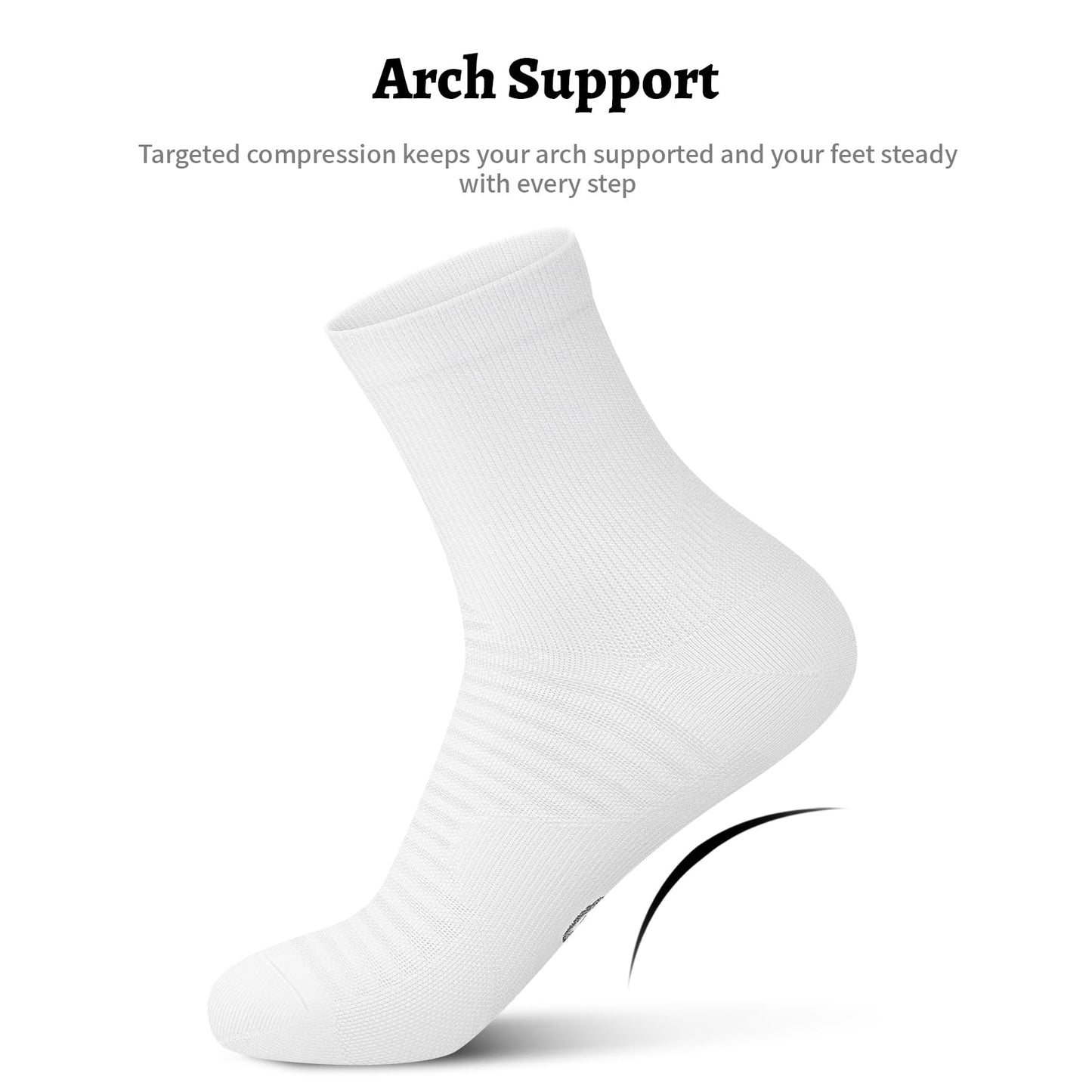 Compression Running Ankle Socks for Men and Women (6 Pairs), Quarter Athletic Socks for Running, Cycling, Golf, Work
