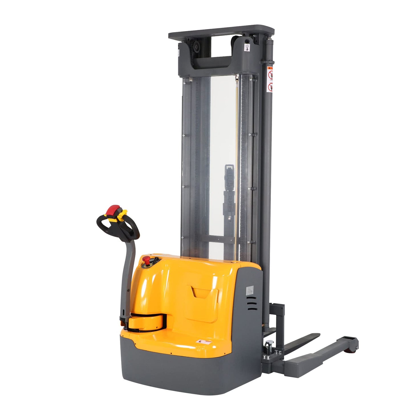 APOLLO Full Electric Stacker Powered Straddle Forklift and Legs 3300lbs Capacity 177''Lifting Height with Adjustable Forks Material Lifter Suitable for Narrow Space Warehouse or Factory